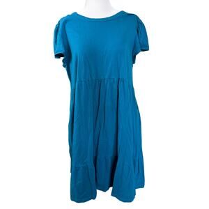 Time and Tru Teal T-Shirt Dress Women’s M Knee Length Pockets Casual